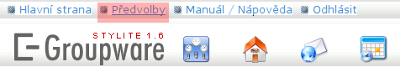 Obrázek textového menu: předvolby